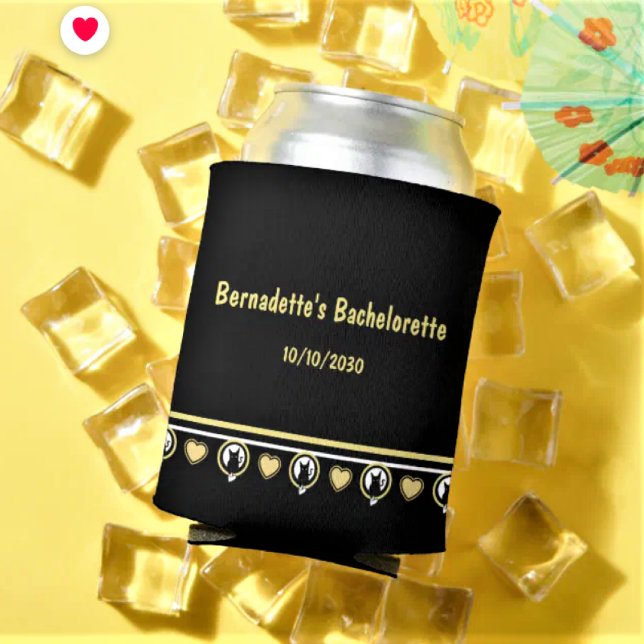 Enfriador De Latas Refrigerador de bebidas Love Cat diseñado por Adie (Can Coolers - CUSTOMIZE it! Shop the Love Cat Collection for more favors and party supplies )