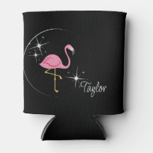 Refrigerador de bebidas negro rosado Flamingo