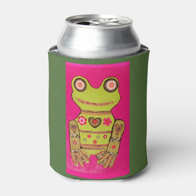 Enfriador De Latas Refrigerador de bebidas personalizado con rana de  (Lata Anverso)