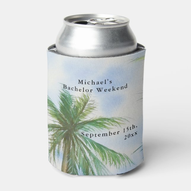 Enfriador De Latas Refrigerador de bebidas personalizado de la playa  (Lata Anverso)