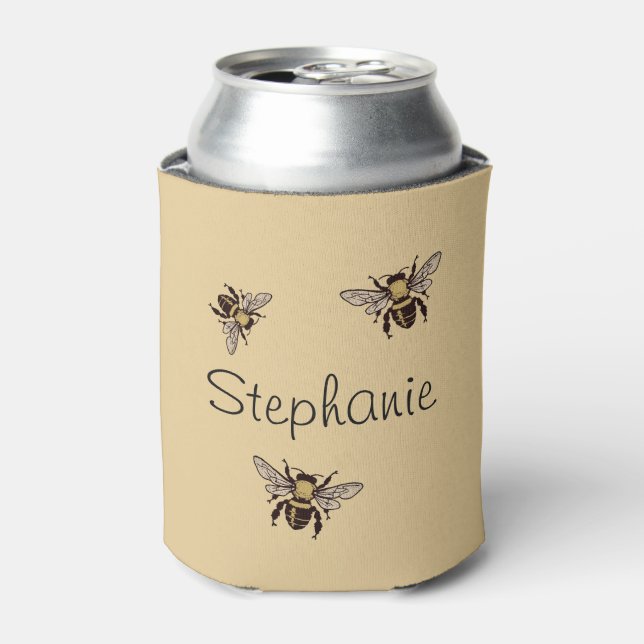 Enfriador De Latas Refrigerador de bebidas personalizado de miel abej (Lata Anverso)