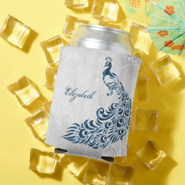 Enfriador De Latas Refrigerador de bebidas personalizado de pavo real (Verano in situ)