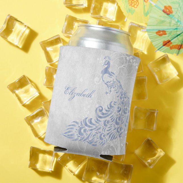 Enfriador De Latas Refrigerador de bebidas personalizado de pavo real (Verano in situ)