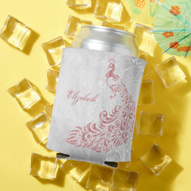 Enfriador De Latas Refrigerador de bebidas personalizado de Pink Peac (Verano in situ)