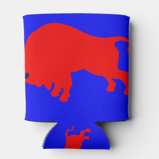 Enfriador De Latas Refrigerador de bebidas Personalizado de Toro Rojo (Reverso)