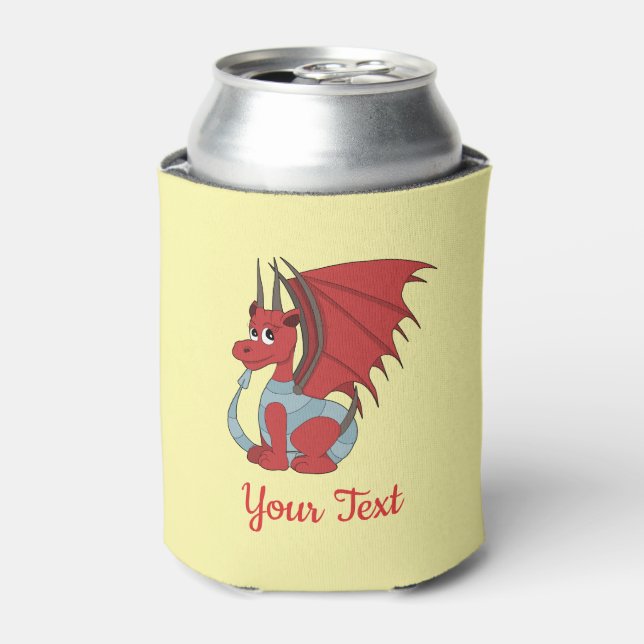 Enfriador De Latas Refrigerador de bebidas Personalizado Dragón Rojo (Lata Anverso)