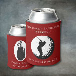 Enfriador De Latas Refrigerador de bebidas personalizado | Fin de sem<br><div class="desc">Refrigerador de bebidas personalizado | Bachelor Golf Weekend Los Refrigeradores de bebidas personalizados son el mejor regalo para sus amigos que recuerden su día especial. ¡Saludos a una divertida y memorable fiesta de solteros! Agregue la redacción de su personalizado a este diseño utilizando los cuadros "Editar esta plantilla de diseño"...</div>