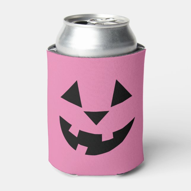 Enfriador De Latas Refrigerador de bebidas Pink Jack O'Lantern (Lata Anverso)
