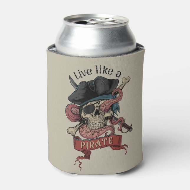 Enfriador De Latas Refrigerador de bebidas Pirate Skull (Lata Anverso)