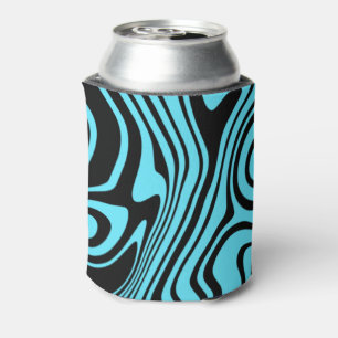 Enfriador De Latas Refrigerador de bebidas rayado de onda azul negro 