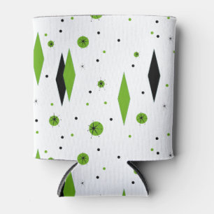 Enfriador De Latas Refrigerador de bebidas Retro Green Diamonts & Sta