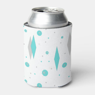 Enfriador De Latas Refrigerador de bebidas Retro Turquoise Diamond &