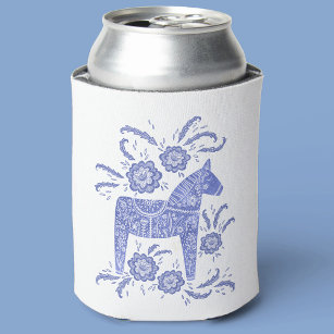 Enfriador De Latas Refrigerador de bebidas sueco Dala Horse Blue y Wh