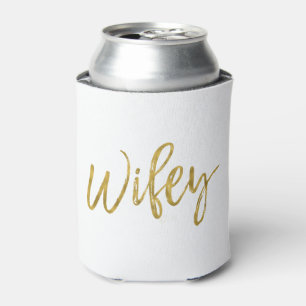 Enfriador De Latas Refrigerador de bebidas Wifey White y Relieve meta
