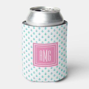Enfriador De Latas Refrigerador de monograma ⎢ turquesa perrito