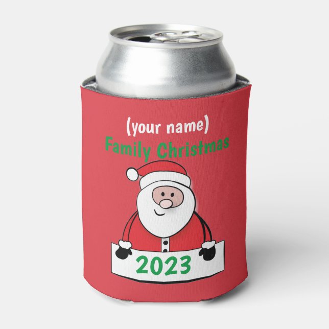 Enfriador De Latas Refrigerador - Personalizados Navidades familiares (Lata Anverso)