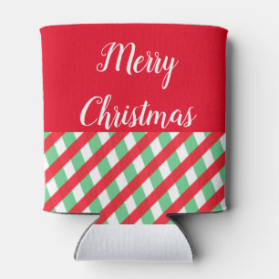 Enfriador De Latas Refrigerador rojo y verde navidad