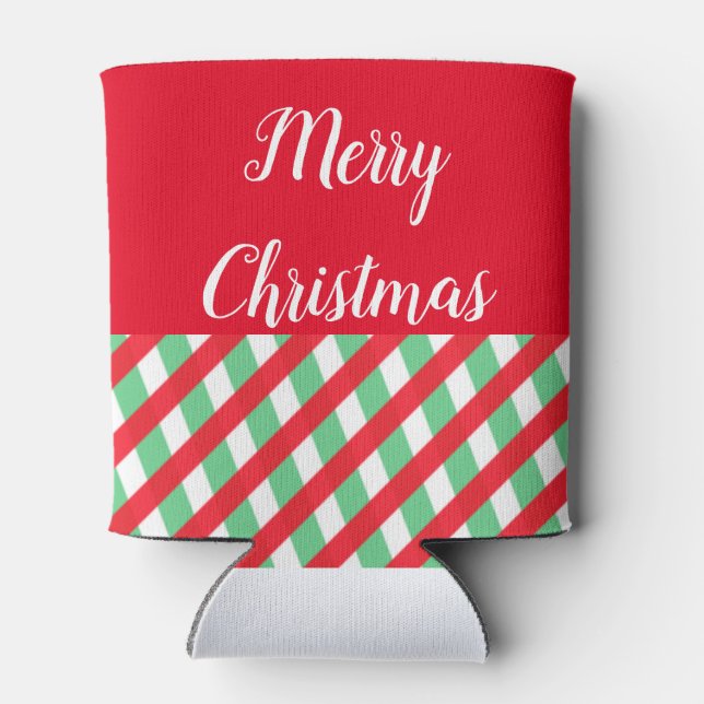 Enfriador De Latas Refrigerador rojo y verde navidad (Reverso)