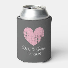 Enfriador De Latas Refrigeradores de bebidas de boda de corazón rosa 