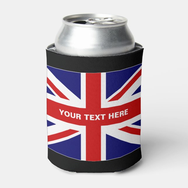 Enfriador De Latas Refrigeradores de bebidas de la bandera británica  (Lata Anverso)