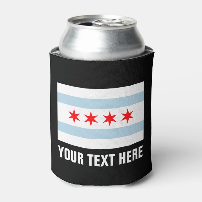 Enfriador De Latas Refrigeradores de bebidas de la bandera de Chicago (Lata Anverso)