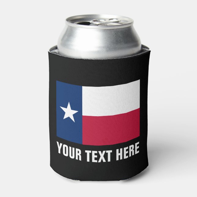 Enfriador De Latas Refrigeradores de bebidas de la bandera de Texas | (Lata Anverso)