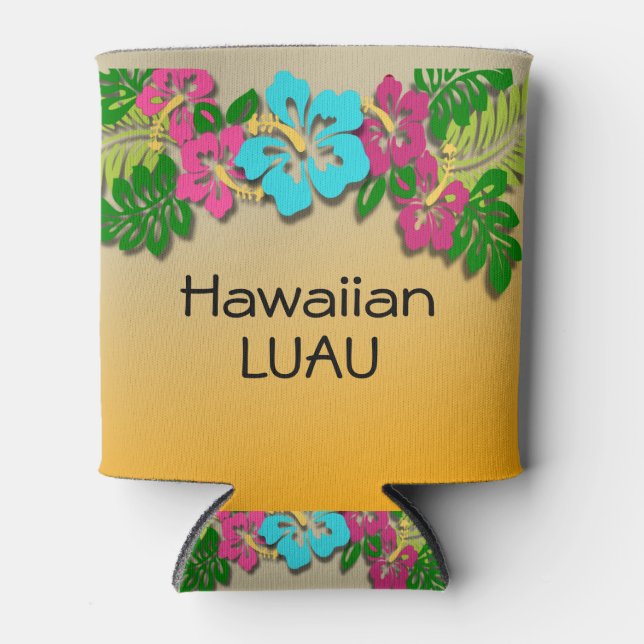 Enfriador De Latas Refrigeradores de bebidas de Luau de Hawái (Anverso)