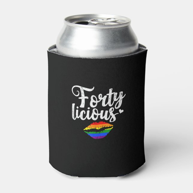 Enfriador De Latas Regalo de cumpleaños 40 para lesbianas gay LGBT Fo (Lata Anverso)