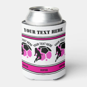 Enfriador De Latas Regalo de cumpleaños de fútbol, jugadora de fútbol