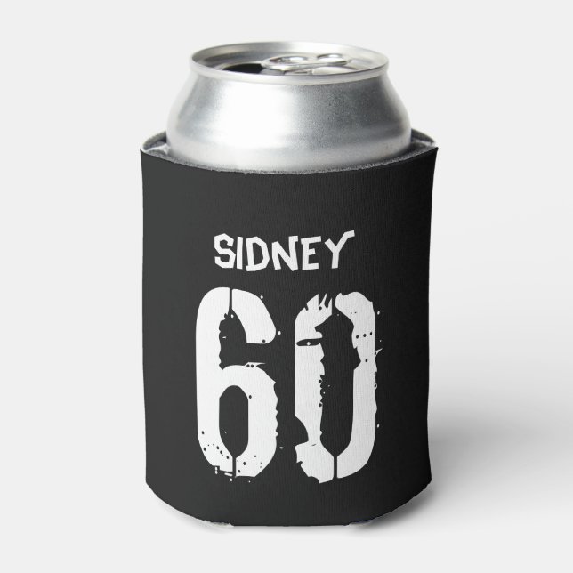 Enfriador De Latas Regalo de la mordaza blanca negra personalizado de (Lata Anverso)