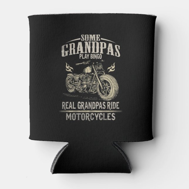 Enfriador De Latas Regalo de motocicleta Real Grandpas Ride para Gran (Anverso)