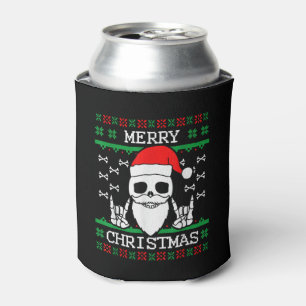 Enfriador De Latas Regalo de Navidades de rock de cráneo feo para Nav