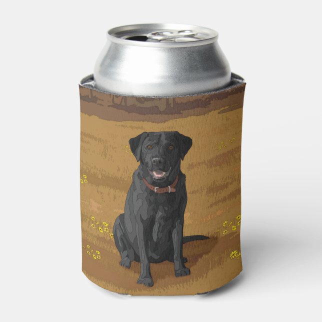 Enfriador De Latas Regalo de Perro Lover de Labrador Negro (Lata Anverso)