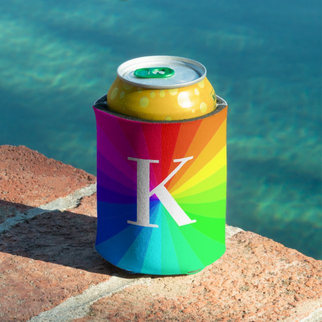 Enfriador De Latas Regalo del orgullo LGBT monograma personalizado (Piscina in situ)