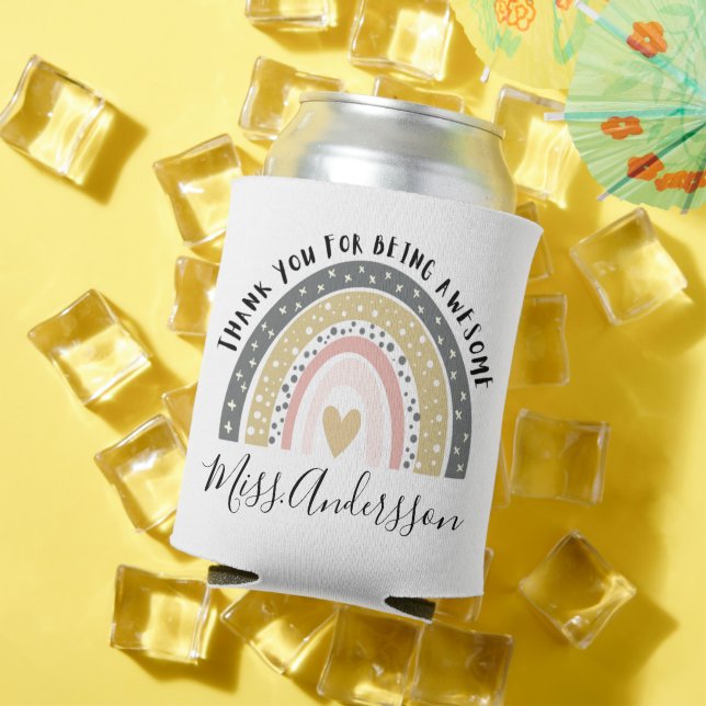 Enfriador De Latas Regalo docente personalizado, profesor Personaliza (Verano in situ)