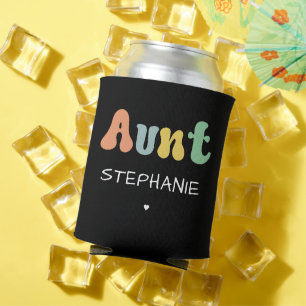 Enfriador De Latas Regalo personalizado tía Retro   Tía Personalizada