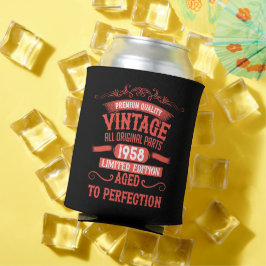 Enfriador De Latas Regalos de cumpleaños vintage personalizados rojos