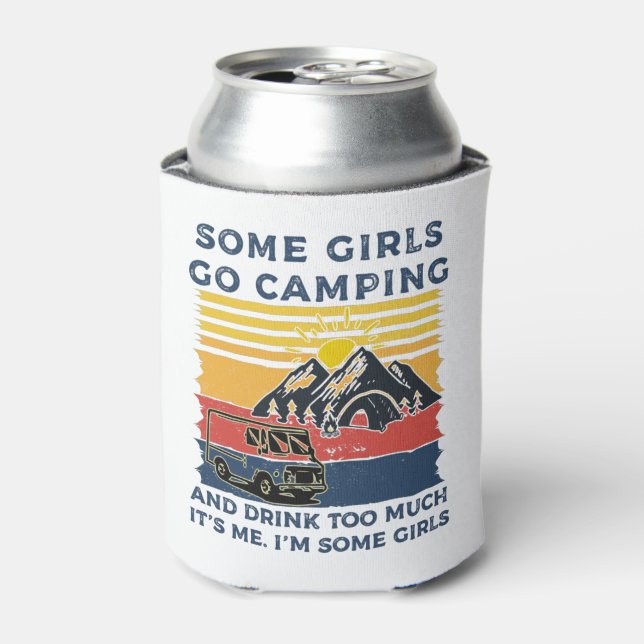 Enfriador De Latas Regalos divertidos de Camping Chica (Lata Anverso)