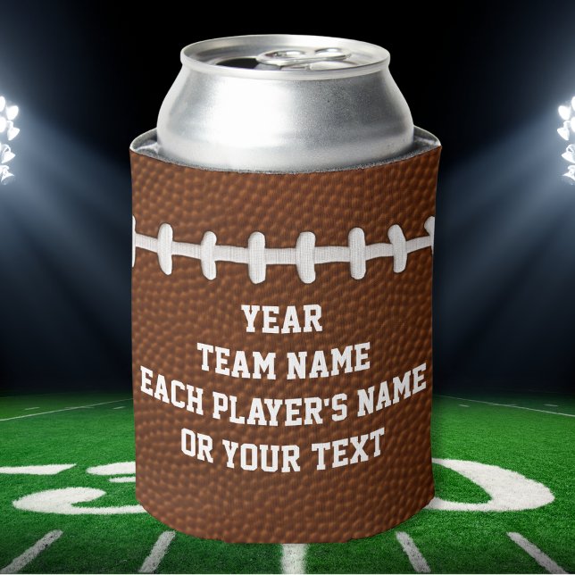 Enfriador De Latas Regalos personalizados del equipo de fútbol con tu (Football Can Cooler. Cheap Football Gifts. Football team gift ideas. Football party favors. )