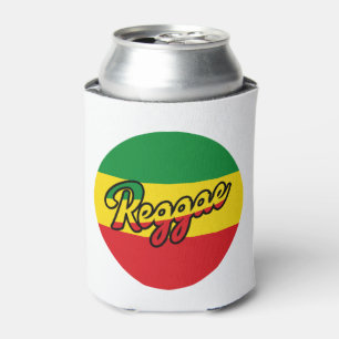 Enfriador De Latas Reggae Music con colores de bandera de reggae