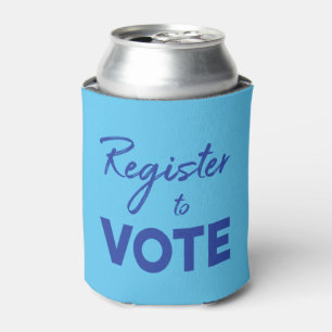 Enfriador De Latas Regístrate para votar - moderna tipografía azul