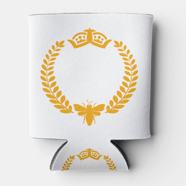 Enfriador De Latas Reina Bee. Laurel con abeja y corona (Anverso)