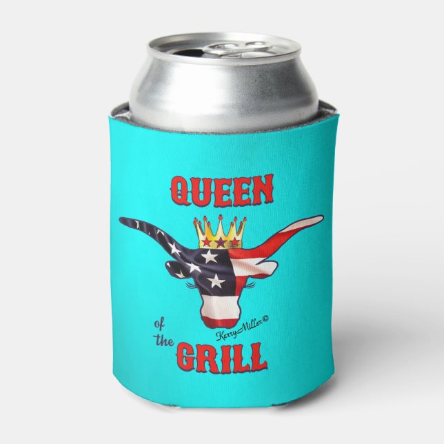 Enfriador De Latas Reina de la parrilla - vaca longandesa (Lata Anverso)