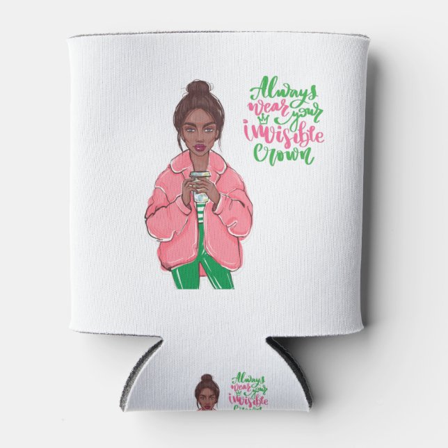 Enfriador De Latas Reina rosa y verde (Anverso)