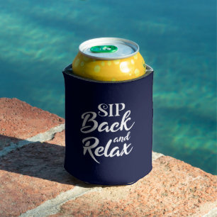 Enfriador De Latas Relájate y bebe azul