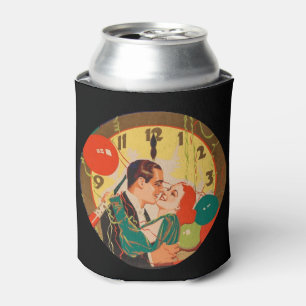 Enfriador De Latas Reloj de beso de Nochevieja Art Déco vintage