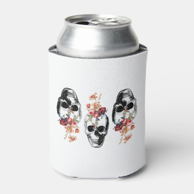 Enfriador De Latas Renacimiento - Flor de cráneo (Lata Anverso)