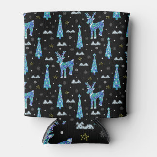 Enfriador De Latas Renos, copos de nieve, patrón de Navidades