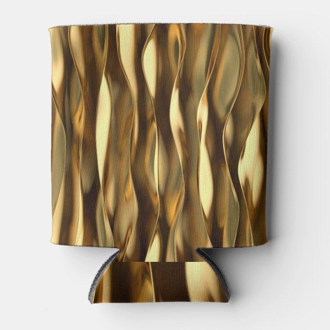 Enfriador De Latas Representación 3D de Ola Dorada. (Anverso)