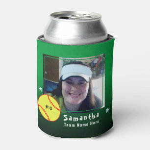 Enfriador De Latas Reproductor de Softball One Photo Spirit green